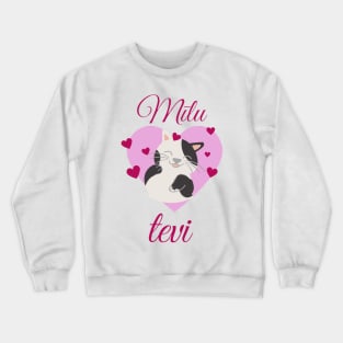 Cat I love you Valentine's Day Gift - Latvian Crewneck Sweatshirt